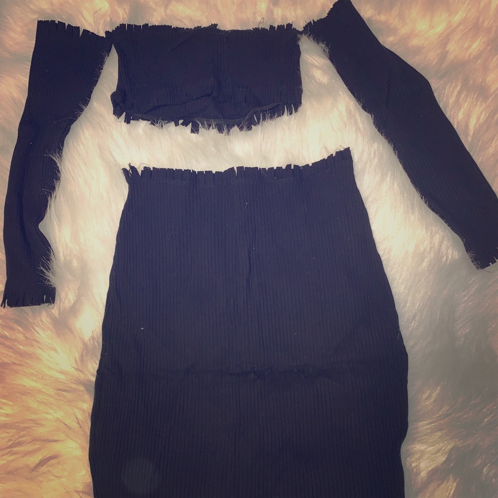 Pretty little black long skirt , for party wear .